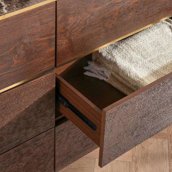 Casavelle 6 Drawer Dresser With Mirror - Walnut