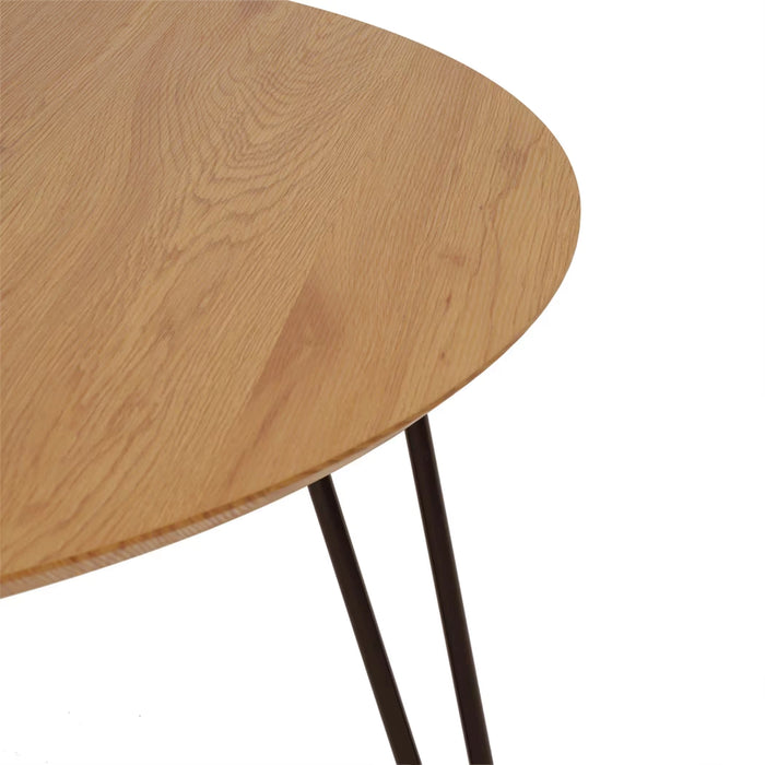 caskey 4 seater dining table round - natural black