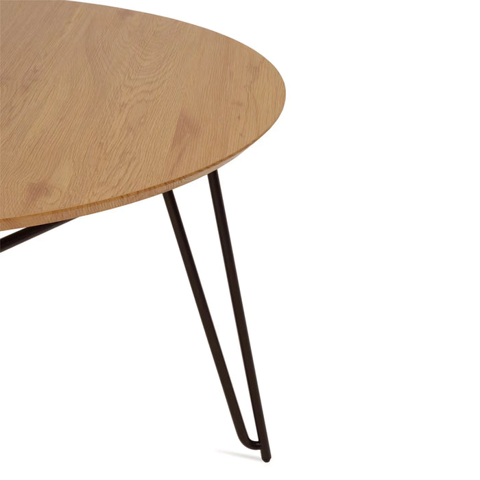 caskey 4 seater dining table round - natural black