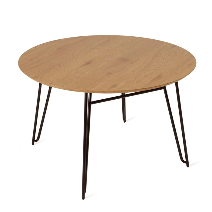 caskey 4 seater dining table round - natural black