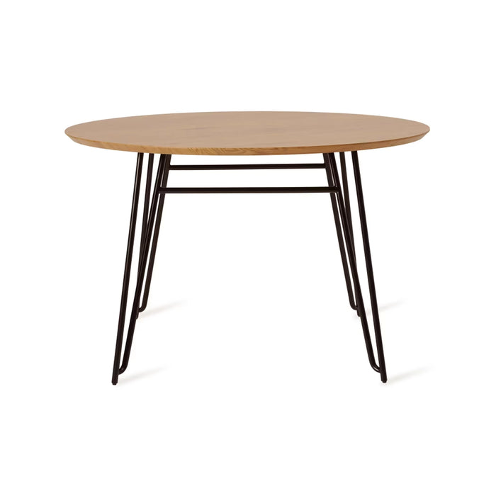 caskey 4 seater dining table round - natural black