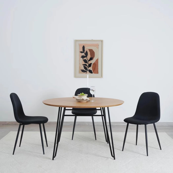 caskey 4 seater dining table round - natural black