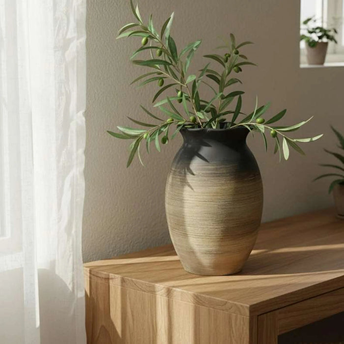 Caspian Terracotta Vase 19X19X27Cm -Black & Brown