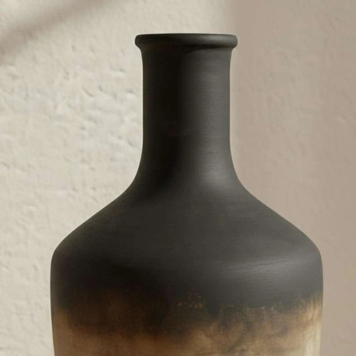 Caspian Terracotta Vase 22.5X22.5X43Cm -Black & Brown
