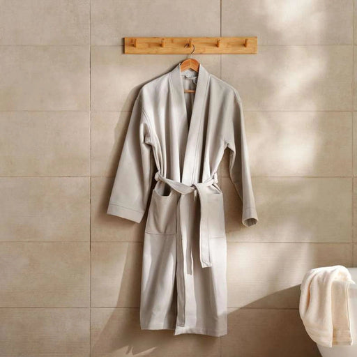 Caspian Waffle Texture Bathrobe L/Xl - Grey Pan Home