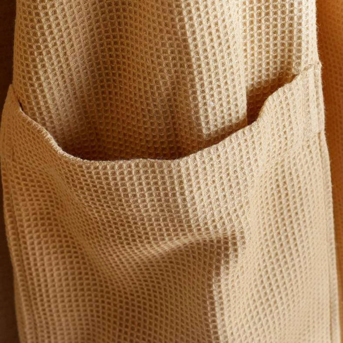 Caspian Waffle Texture Bathrobe S/M - Beige Pan Home