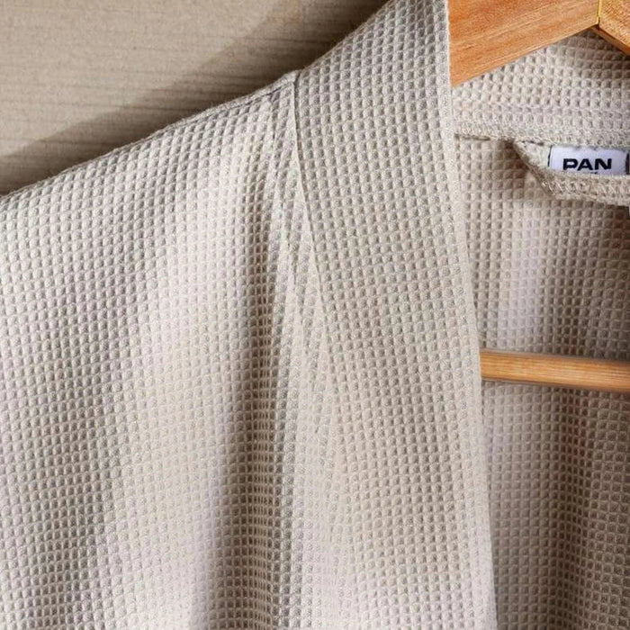 Caspian Waffle Texture Bathrobe S/M - Grey Pan Home