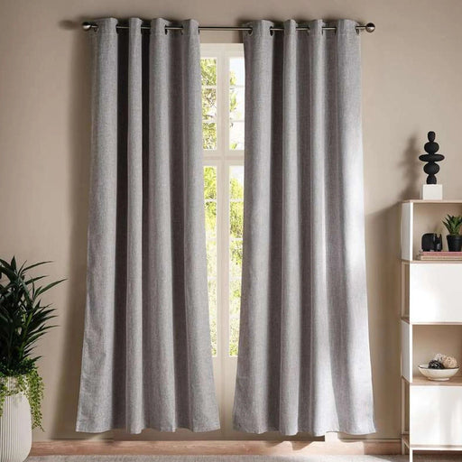 Cassidy 2 Piece Curtain Set 135X240Cm - Grey Pan Home