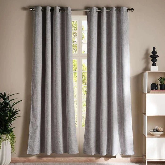 Cassidy 2 Piece Curtain Set 135X240Cm - Grey Pan Home