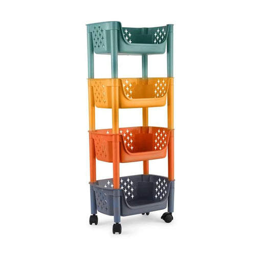 Castbella 4 Layer Storage Rack 39X24X90Cm - Yellow Pan Home