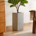 Catalina Polyresin Square Planter 23X23X50Cm - Grey Pan Home