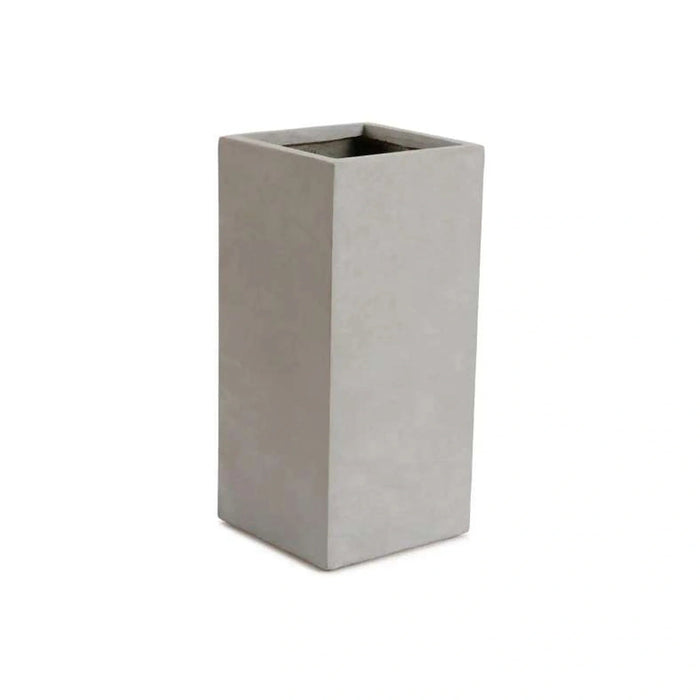 Catalina Polyresin Square Planter 23X23X50Cm - Grey Pan Home