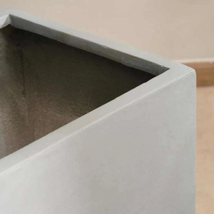 Catalina Polyresin Square Planter 34X34X70Cm - Grey Pan Home