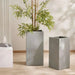 Catalina Polyresin Square Planter 34X34X70Cm - Grey Pan Home