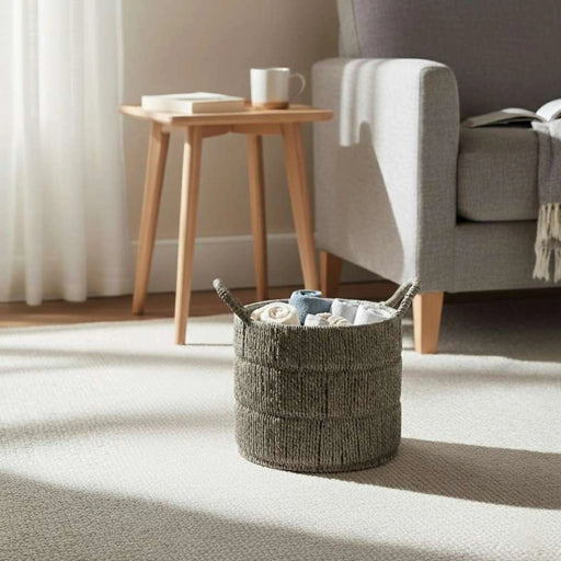 Catherine Round Basket 28X28X26Cm- Grey Pan Home