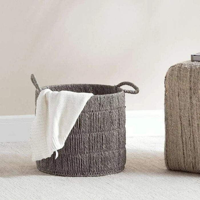 Catherine Round Basket 33X33X30Cm- Grey Pan Home