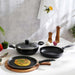 Cato 4-Piece Cookware Set - Black Pan Home