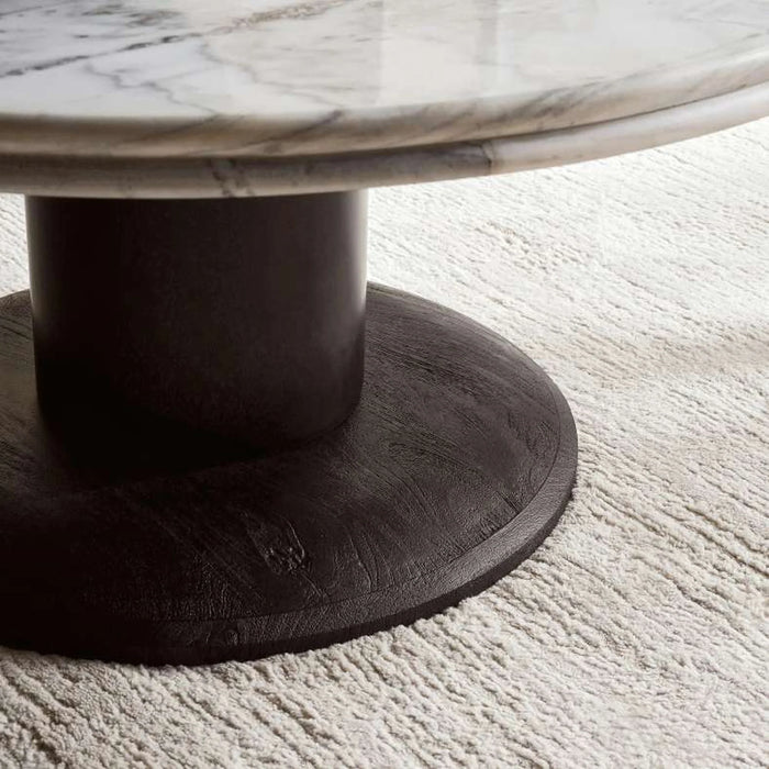 Cavio Coffee Table Marble Round - White & Black