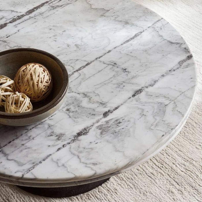 Cavio Coffee Table Marble Round - White & Black