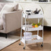 Cazo 3-Tier Kitchen Trolley - White Pan Home