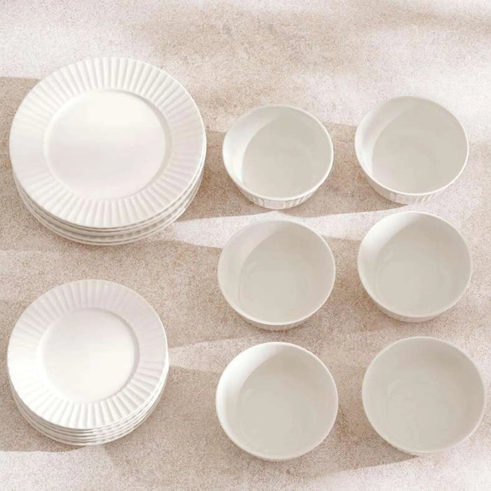 Cecila 18-Piece Porcelain Dinner Set -White