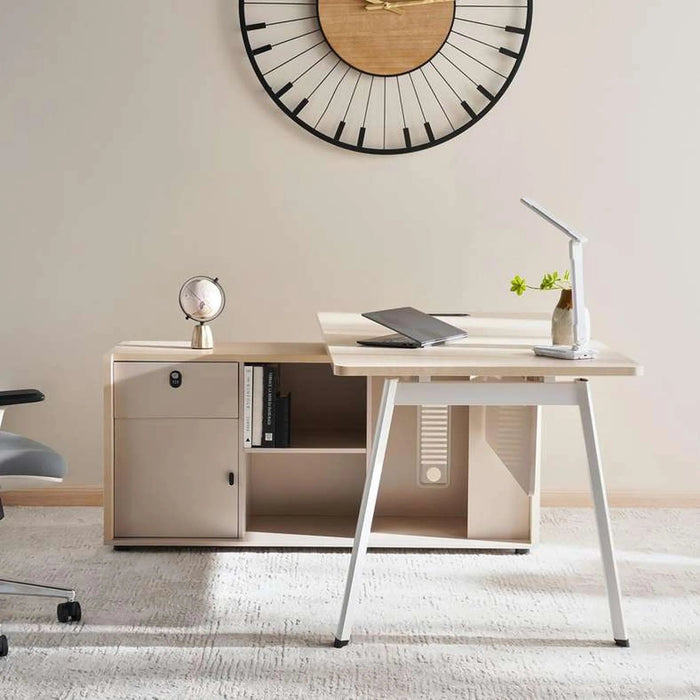 Cedare Office Desk Left Or Right Side Return - Nautral Pan Home