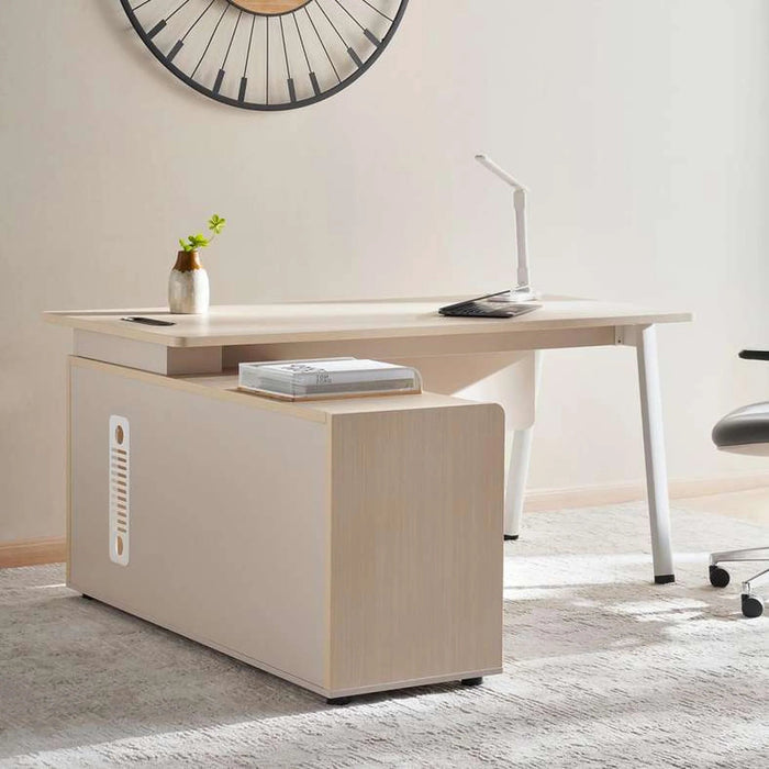 Cedare Office Desk Left Or Right Side Return - Nautral Pan Home