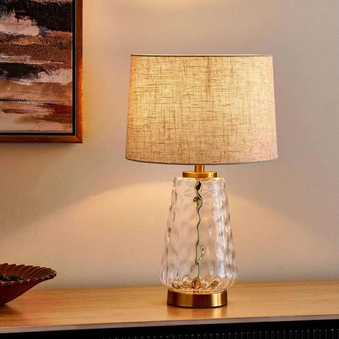 Cedrick E27 Glass Table Lamp Dia 30.5X50Cm - Brass
