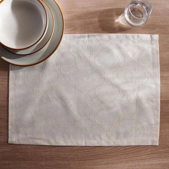 Celebration Belfast Jacquard 4 Piece Placemat Set 33X48Cm - Silver