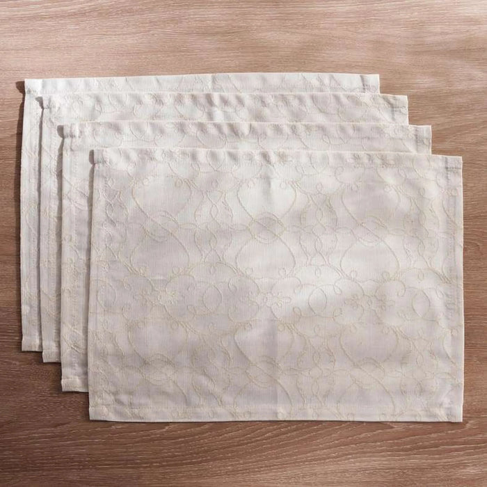 Celebration Belfast Jacquard 4 Piece Placemat Set 33X48Cm - Silver