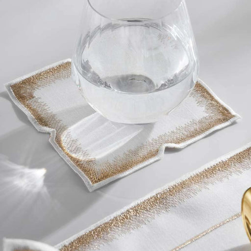 Celebrations Embroidered 4Piece Coaster Set 14X14Cm - Gold Pan Home