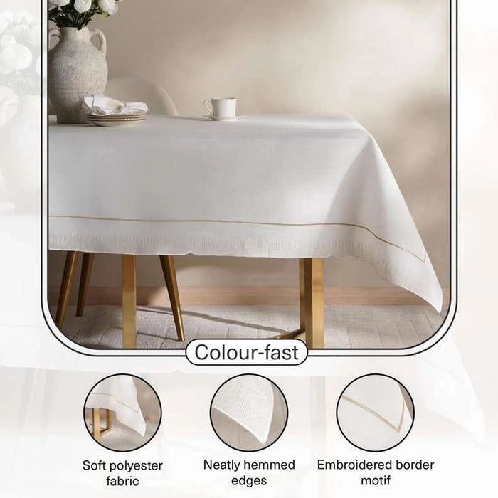 Celebrations Embroidered Table Cover 150X250Cm-Gold