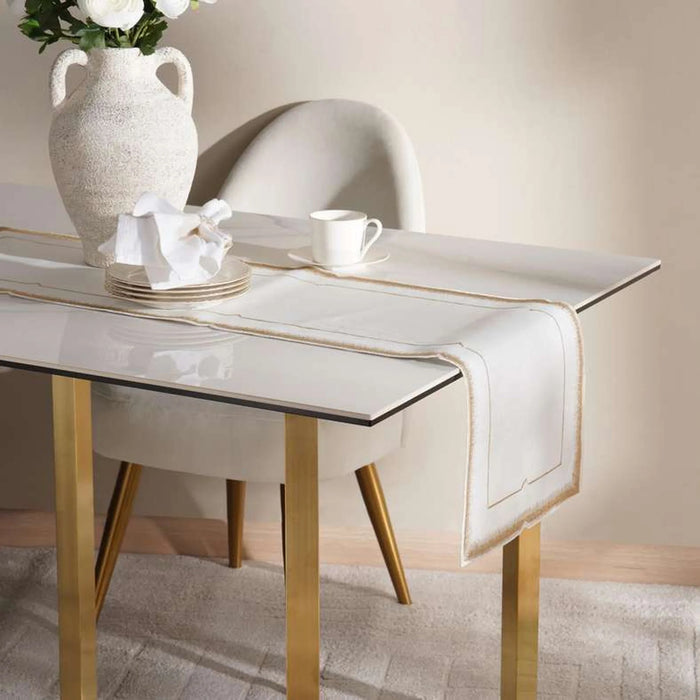 Celebrations Embroidered Table Runner 33X180Cm- Gold