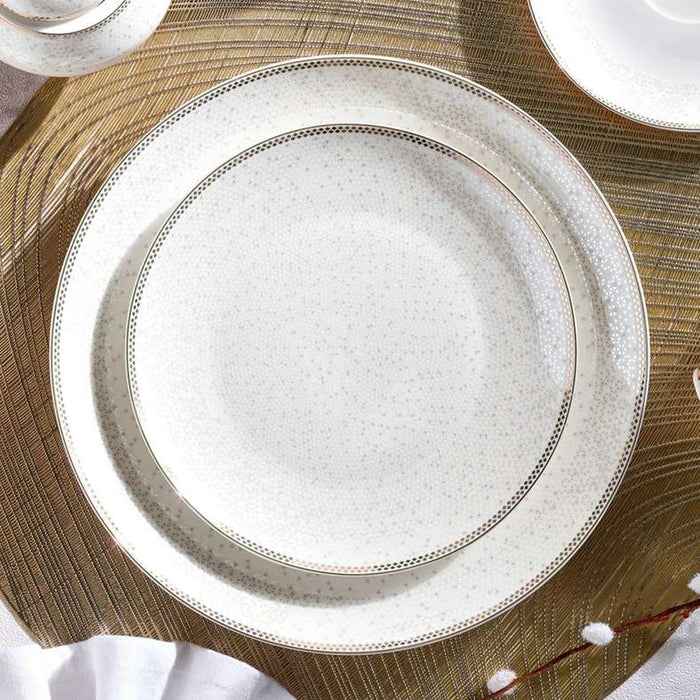 Celeste 47-Piece New Bone China Dinner Set -White