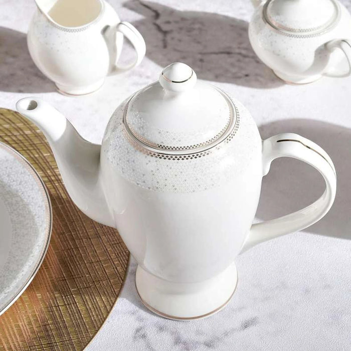 Celeste 47-Piece New Bone China Dinner Set -White