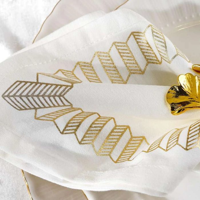 Celestia  Foil Printed 4 Piece Napkin Set 45X45Cm - Gold