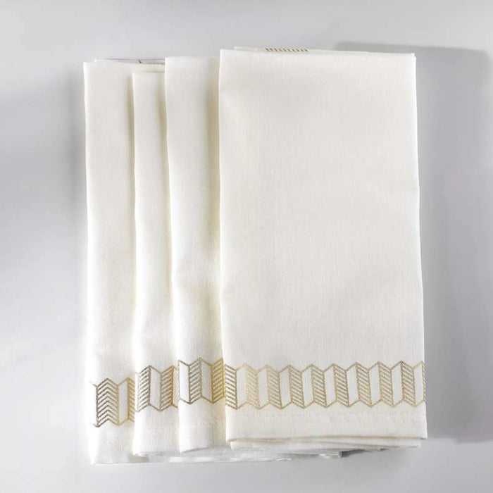 Celestia  Foil Printed 4 Piece Napkin Set 45X45Cm - Gold