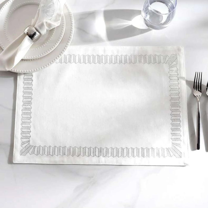 Celestia Foil Printed Placemat  33X48Cm - Silver