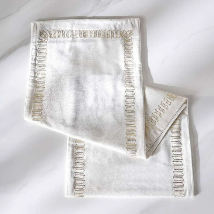 Celestia Foil Printed Table Runner 33X180Cm - Gold