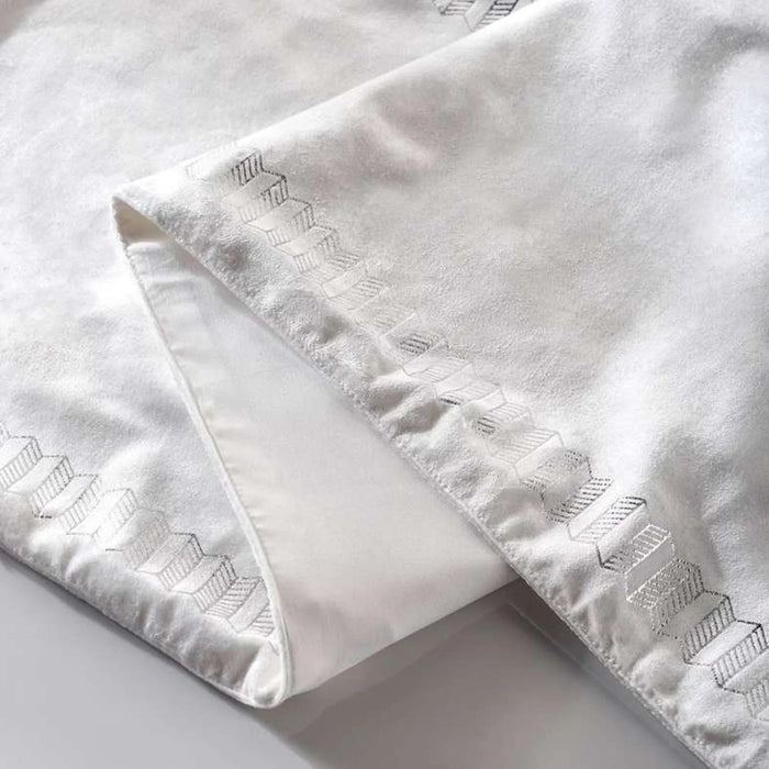 Celestia Foil Printed Table Runner 33X300Cm - Silver