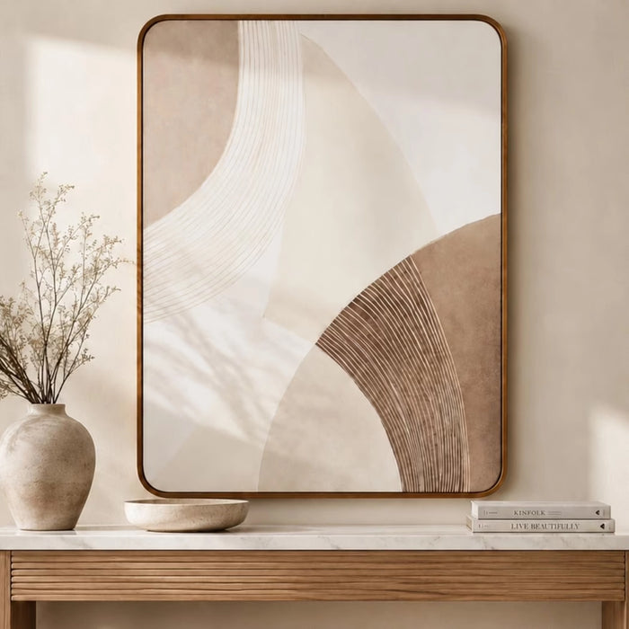 celestia paper print aluminium framed wall art 60x80cm - beige