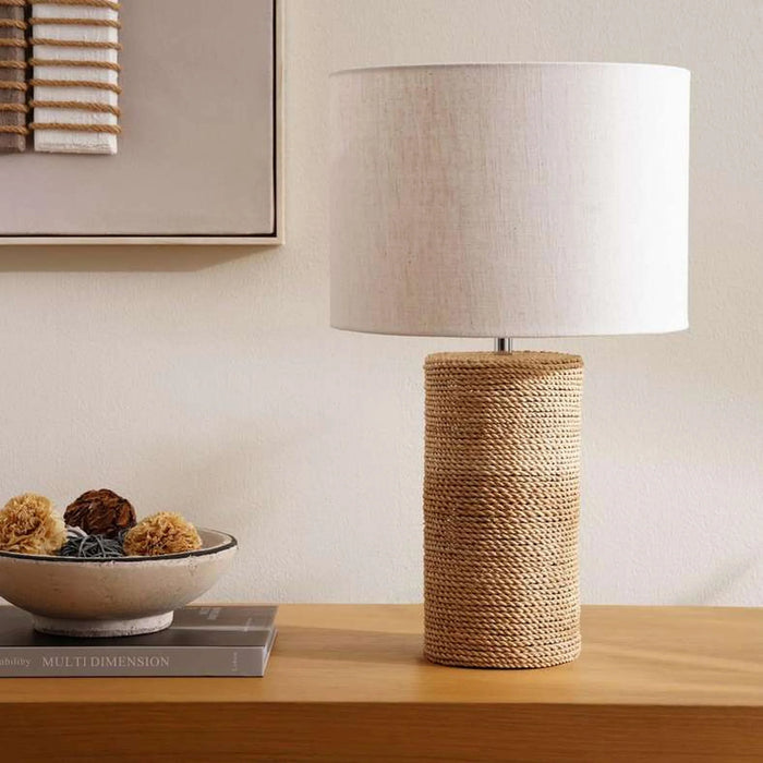 Cerah E27 Abaca Table Lamp Dia 30X49Cm - Natural