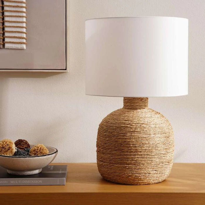 Cerah E27 Abaca Table Lamp Dia 35X53Cm - Natural