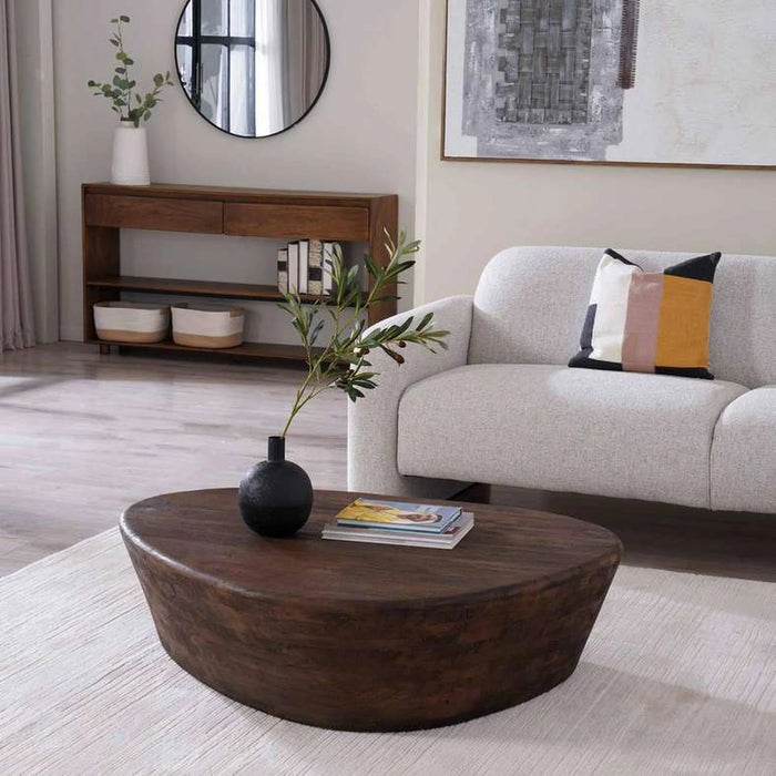 Chadwick Coffee Table Large Solid Wood - Brown Pan Home