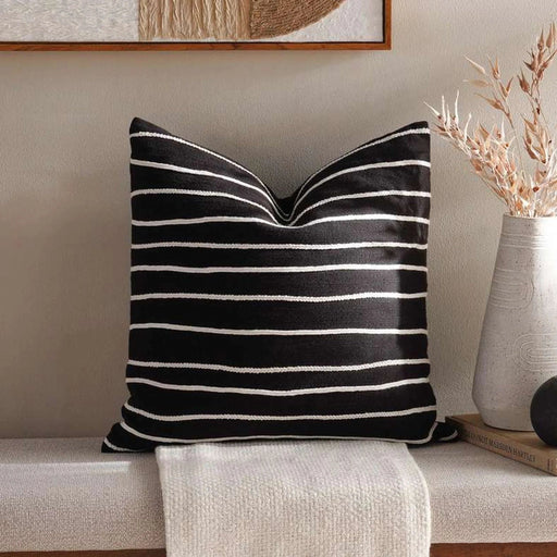 Chamberlane Textured Down Alternative Filled Cushion 50X50Cm - Black Pan Home
