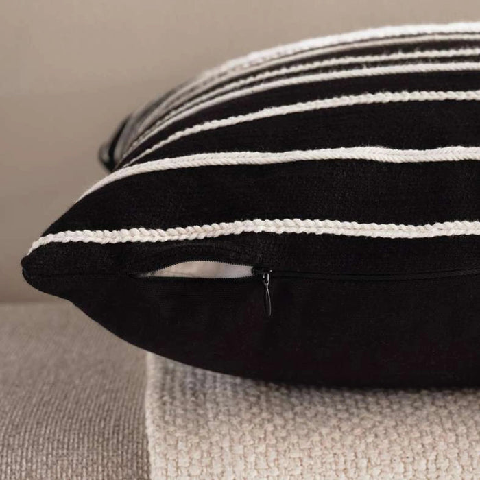Chamberlane Textured Down Alternative Filled Cushion 50X50Cm - Black Pan Home