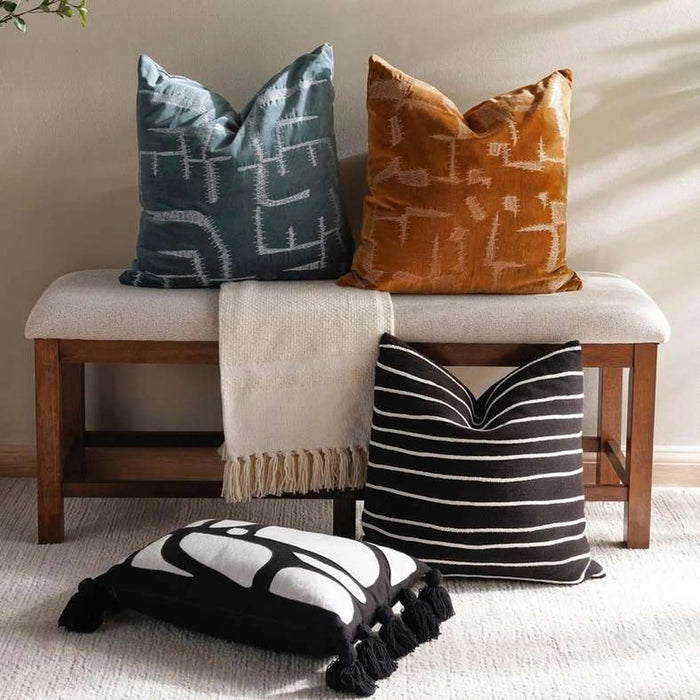 Chamberlane Textured Down Alternative Filled Cushion 50X50Cm - Black Pan Home