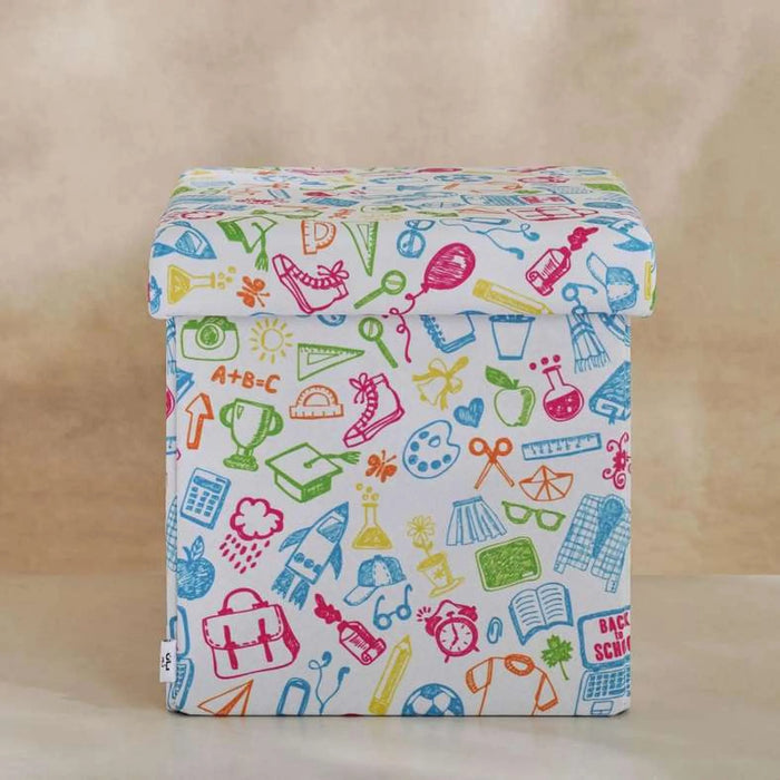 Champion Kid Foldable Storage Ottoman 30X30X30 Cm- Blue