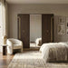 Chandni 6 Door Wardrobe - Brown & Gold Pan Home