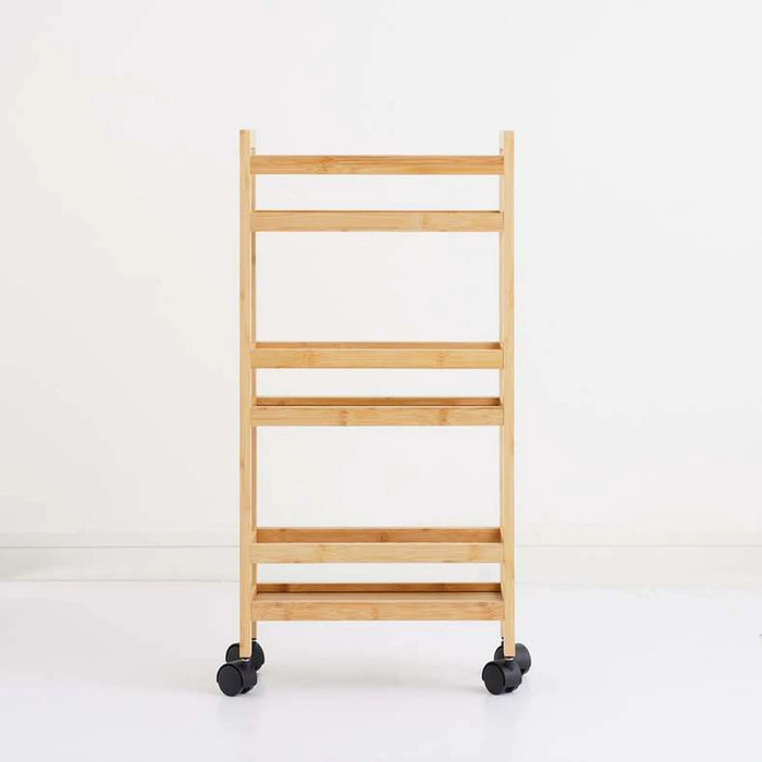 Charlee Multipurpose Bamboo Shelf Trolly 36X15X74Cm - Natural